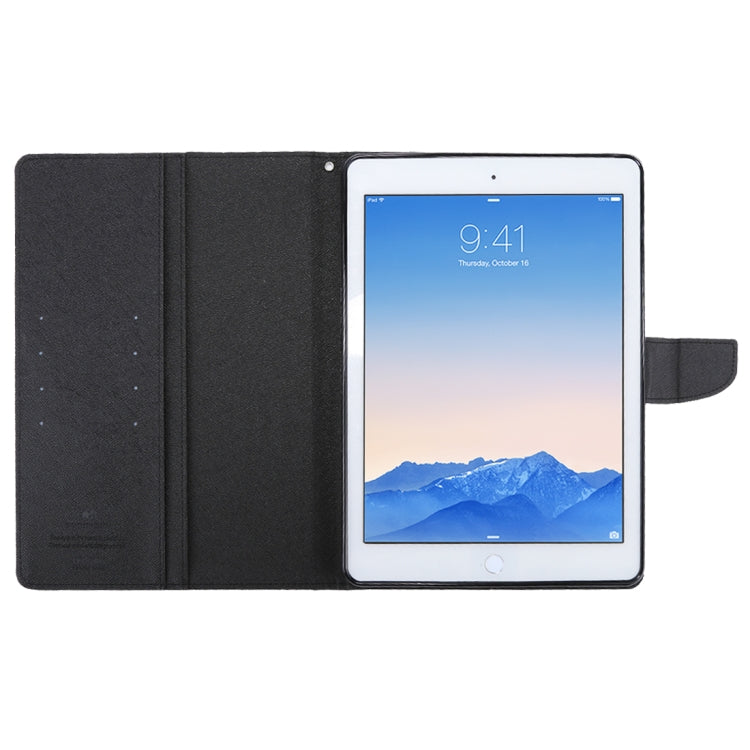 GOOSPERY FANCY DIARY for iPad Air 2 Cross Texture Leather Case with Card Slot & Holder & Wallet