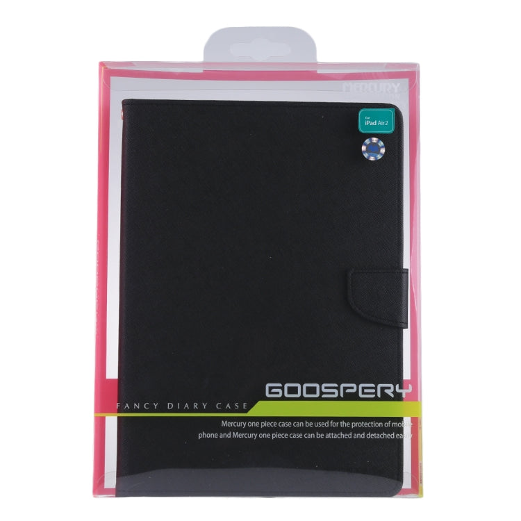 GOOSPERY FANCY DIARY for iPad Air 2 Cross Texture Leather Case with Card Slot & Holder & Wallet