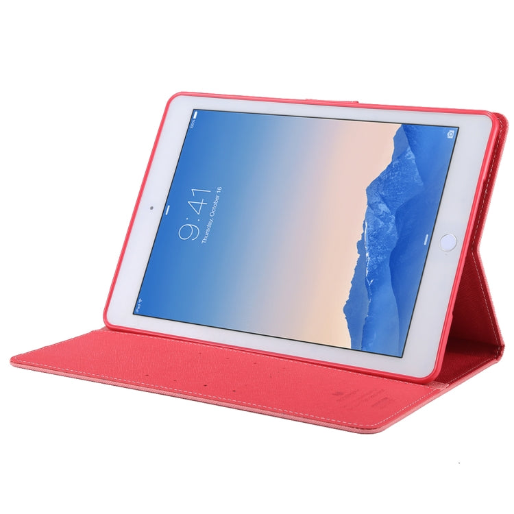 GOOSPERY FANCY DIARY for iPad Air 2 Cross Texture Leather Case with Card Slot & Holder & Wallet