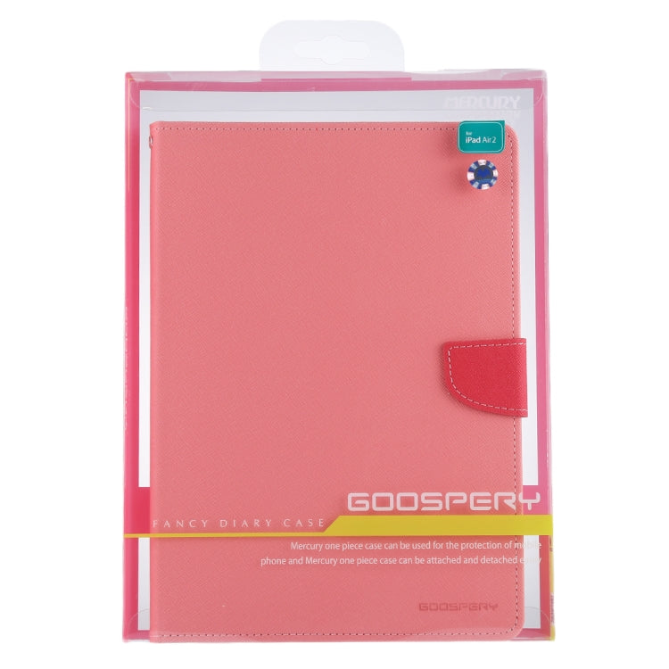 GOOSPERY FANCY DIARY for iPad Air 2 Cross Texture Leather Case with Card Slot & Holder & Wallet