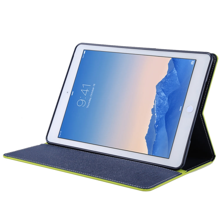GOOSPERY FANCY DIARY for iPad Air 2 Cross Texture Leather Case with Card Slot & Holder & Wallet
