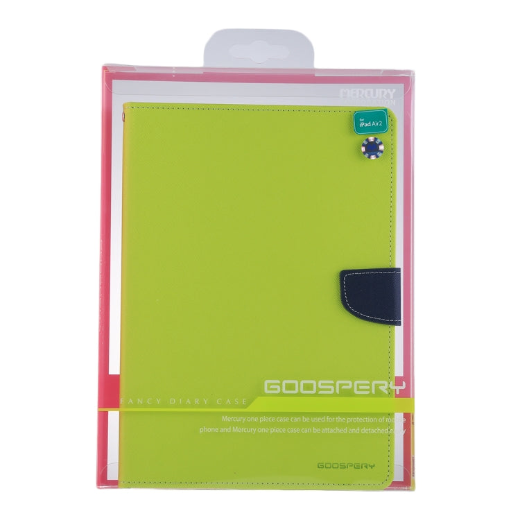 GOOSPERY FANCY DIARY for iPad Air 2 Cross Texture Leather Case with Card Slot & Holder & Wallet