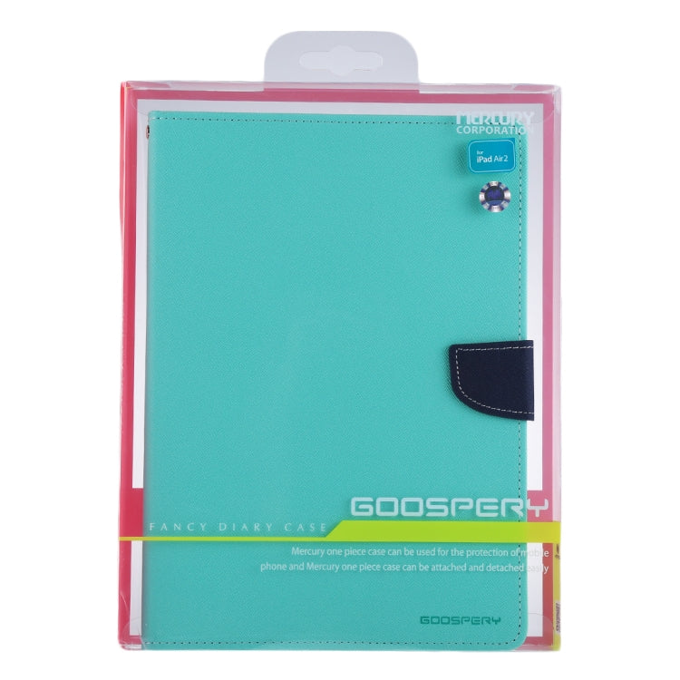 GOOSPERY FANCY DIARY for iPad Air 2 Cross Texture Leather Case with Card Slot & Holder & Wallet