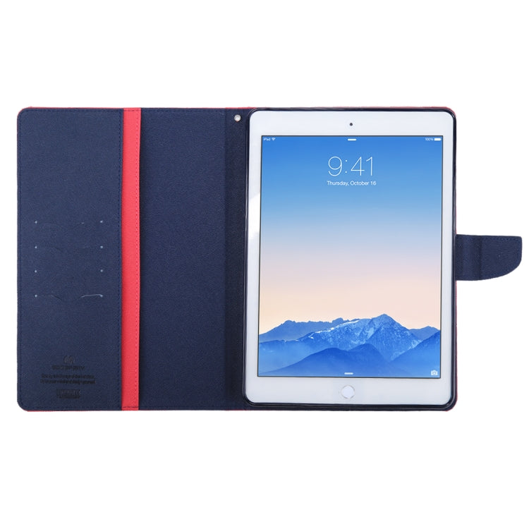 GOOSPERY FANCY DIARY for iPad Air 2 Cross Texture Leather Case with Card Slot & Holder & Wallet