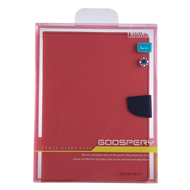 GOOSPERY FANCY DIARY for iPad Air 2 Cross Texture Leather Case with Card Slot & Holder & Wallet
