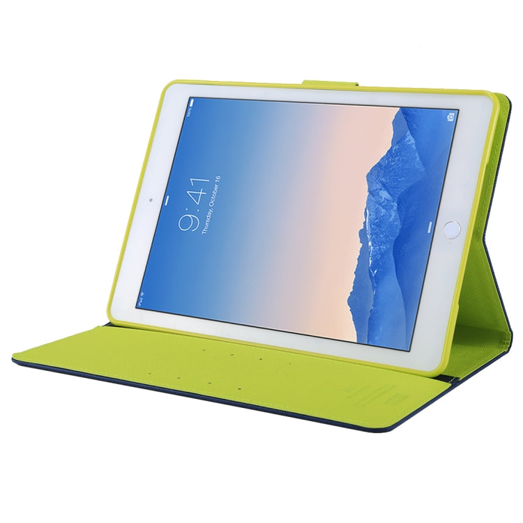GOOSPERY FANCY DIARY for iPad Air 2 Cross Texture Leather Case with Card Slot & Holder & Wallet