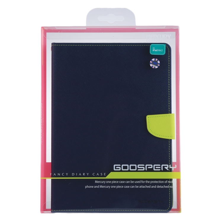 GOOSPERY FANCY DIARY for iPad Air 2 Cross Texture Leather Case with Card Slot & Holder & Wallet