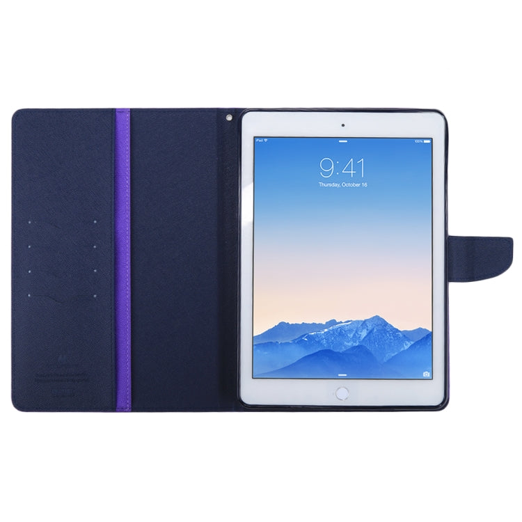 GOOSPERY FANCY DIARY for iPad Air 2 Cross Texture Leather Case with Card Slot & Holder & Wallet