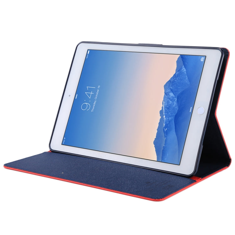 GOOSPERY FANCY DIARY for iPad Air 2 Cross Texture Leather Case with Card Slot & Holder & Wallet