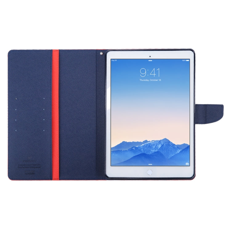 GOOSPERY FANCY DIARY for iPad Air 2 Cross Texture Leather Case with Card Slot & Holder & Wallet