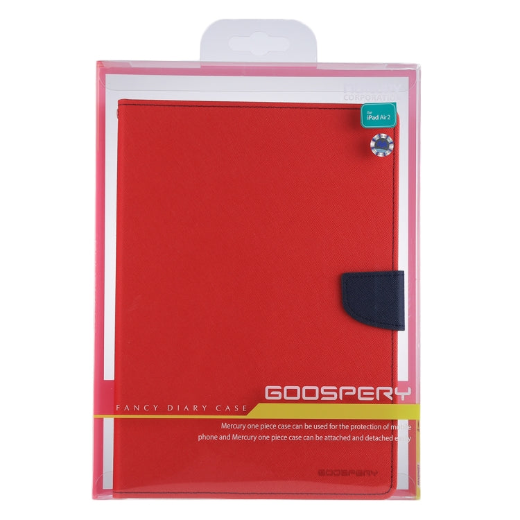 GOOSPERY FANCY DIARY for iPad Air 2 Cross Texture Leather Case with Card Slot & Holder & Wallet