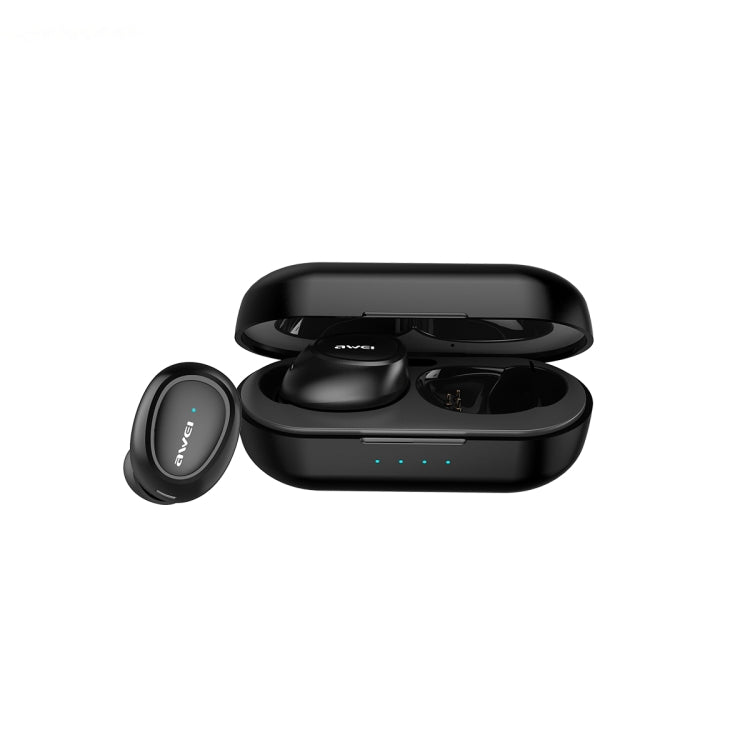 awei T6C Bluetooth 5.0 Stereo TWS Wireless Binaural Bluetooth Earphone, Support Wireless Charging Function(Black)