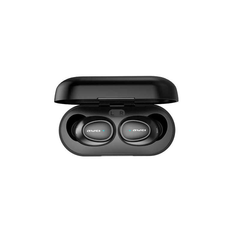 awei T6C Bluetooth 5.0 Stereo TWS Wireless Binaural Bluetooth Earphone, Support Wireless Charging Function(Black)