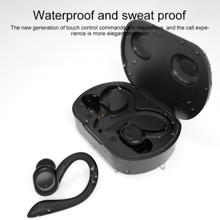 L6 TWS Smart Noise Reduction Touch Ear-mounted Sports Bluetooth Earphone with Charging Box, Support HD Calls (Black)