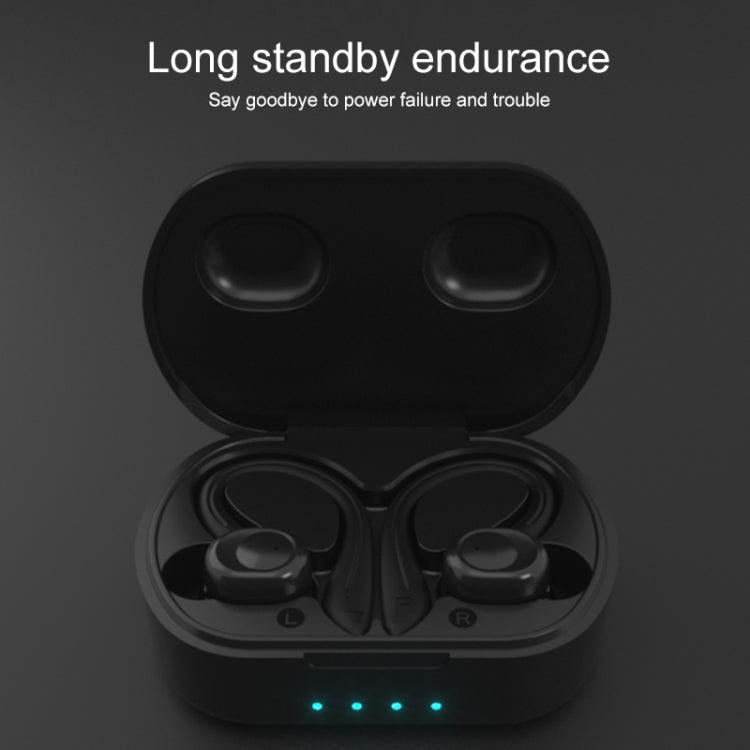 L6 TWS Smart Noise Reduction Touch Ear-mounted Sports Bluetooth Earphone with Charging Box, Support HD Calls (Black)