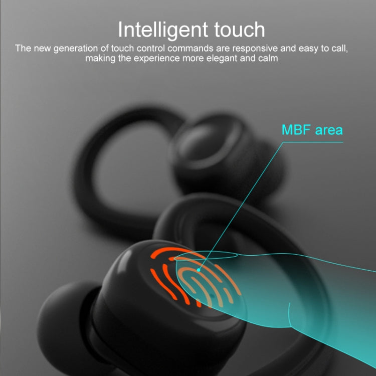 L6 TWS Smart Noise Reduction Touch Ear-mounted Sports Bluetooth Earphone with Charging Box, Support HD Calls (Black)