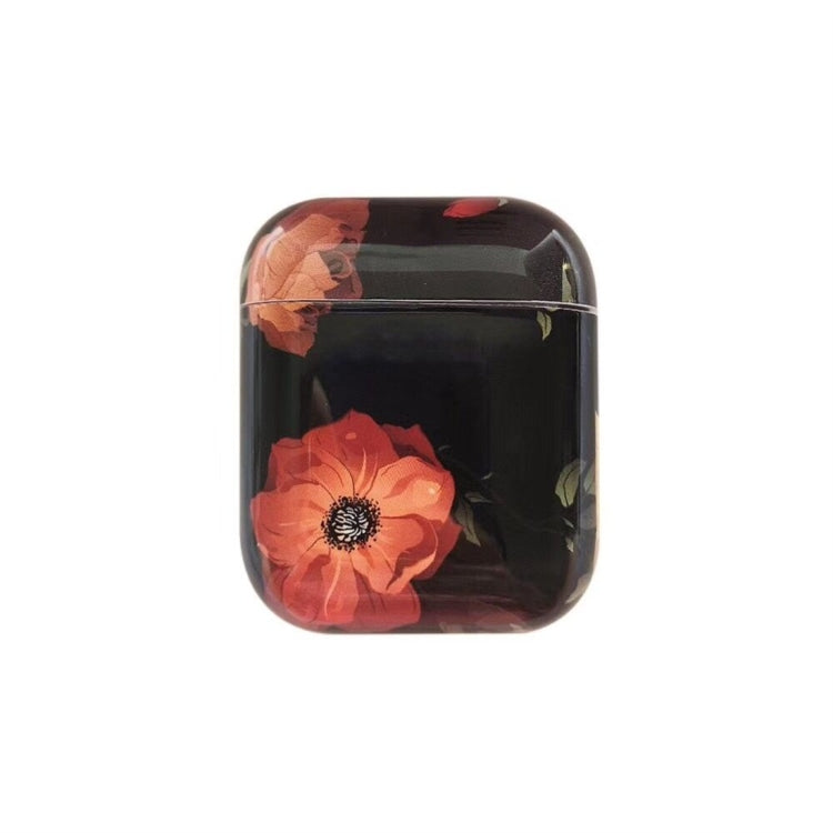 Flower Pattern Dropproof Wireless Earphones Charging Box Protective Case for Apple AirPods 1/2