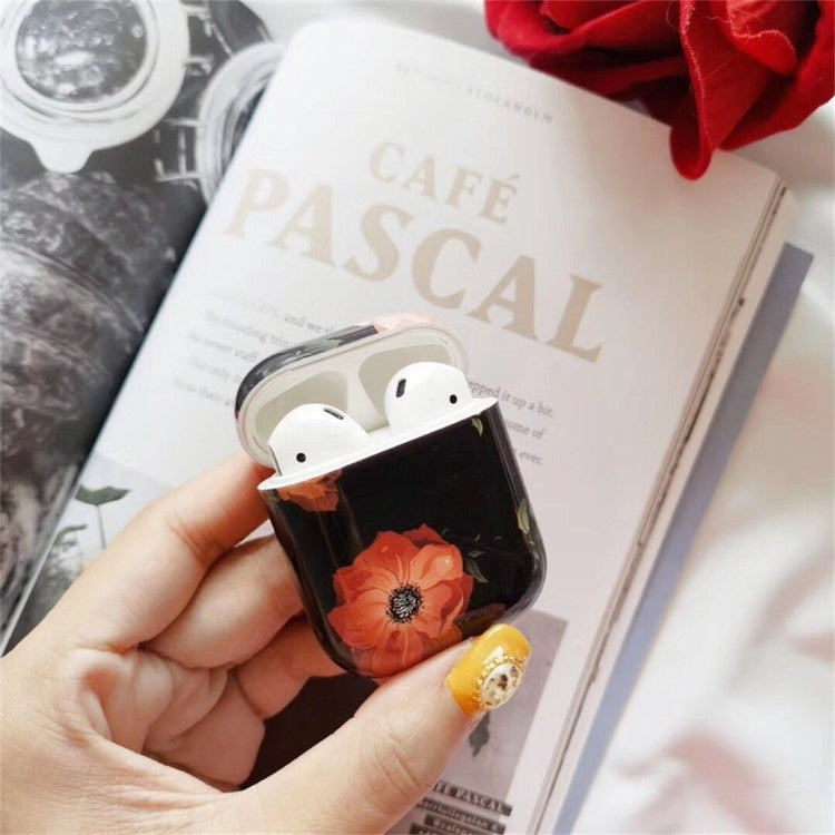 Flower Pattern Dropproof Wireless Earphones Charging Box Protective Case for Apple AirPods 1/2