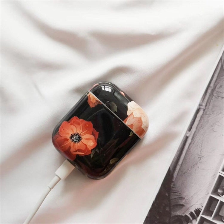 Flower Pattern Dropproof Wireless Earphones Charging Box Protective Case for Apple AirPods 1/2