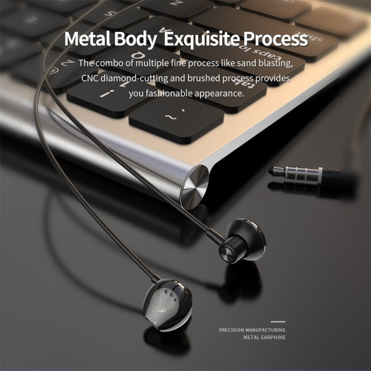 ROCK ES02 Semi In Ear Design Stereo Earphone (Black)