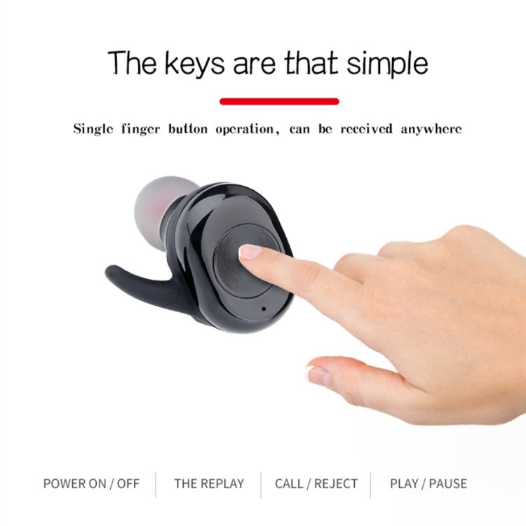 Langsdom F206 Bluetooth 5.0 TWS Mini Stealth Sport Wireless Bluetooth Earphone(Black)