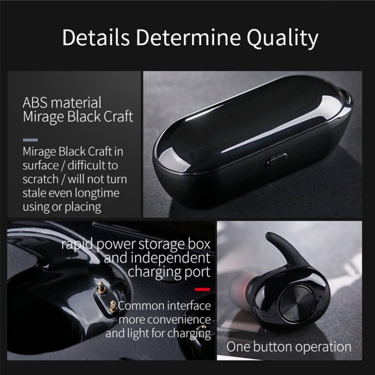 Langsdom F206 Bluetooth 5.0 TWS Mini Stealth Sport Wireless Bluetooth Earphone(Black)