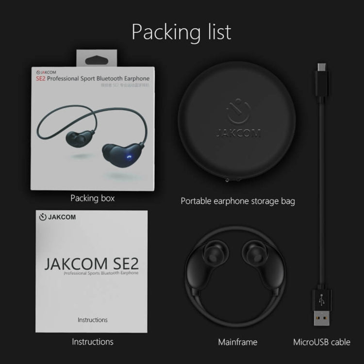 JAKCOM SE2 Sports Bluetooth Earphone Wireless In-Ear Earbuds With Mic, For iPhone, Samsung, Huawei, Xiaomi, HTC and Other Smartphones, All Audio Devices