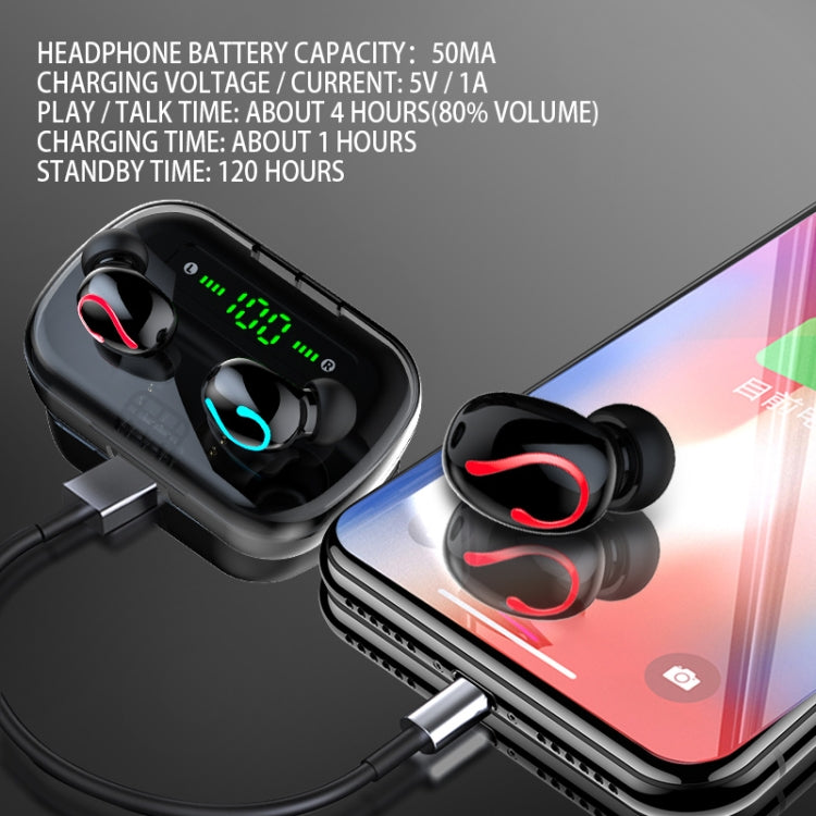 Q82 TWS Bluetooth 5.0 Digital Stereo Wireless Earphone with Charging Box