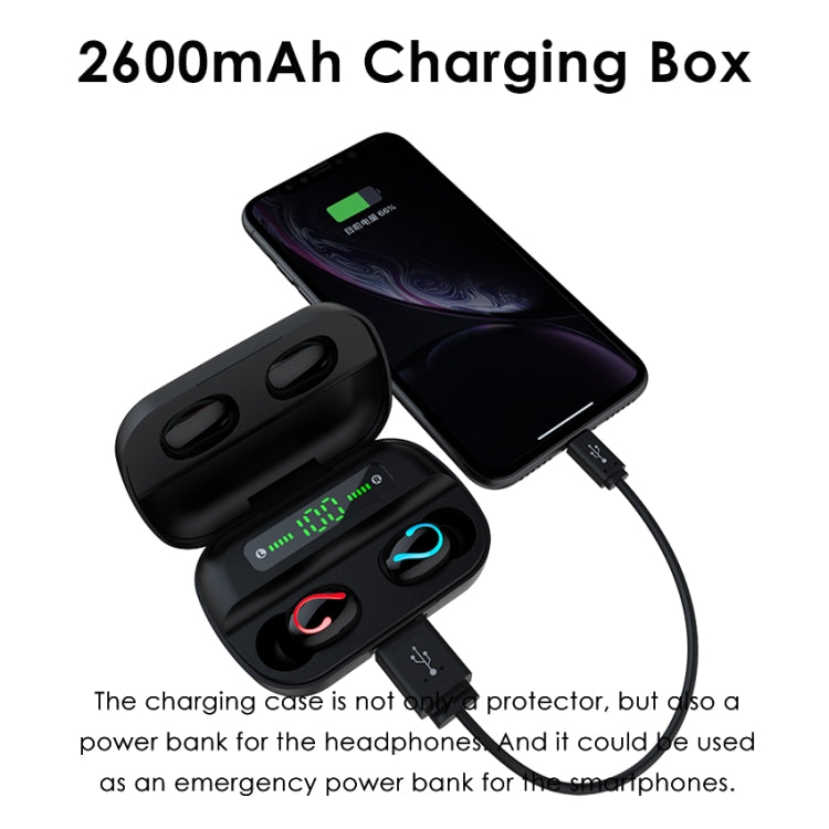Q82 TWS Bluetooth 5.0 Digital Stereo Wireless Earphone with Charging Box