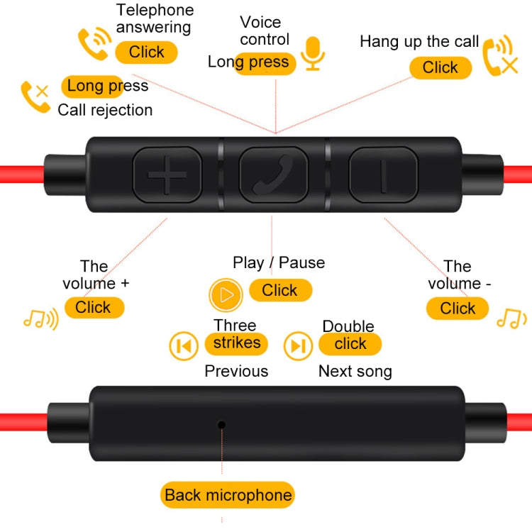 K9 In-Ear Style Gaming Earphone with Mic & 3.5mm Jack Plug & Play for Smartphone, Tablet, Computer, Notebook(Red)