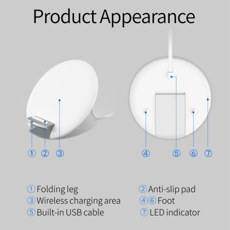 GY-Z6 QI 10W Folding Wireless Fast Charger with Mobile Phone Holder Function