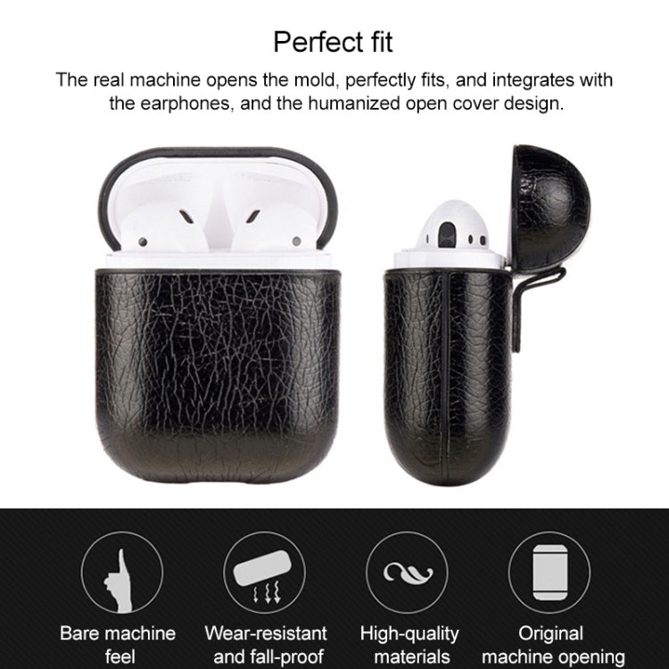 Wireless Earphones Gold Sand Texture Shockproof Silicone Protective Case for Apple AirPods 1 / 2