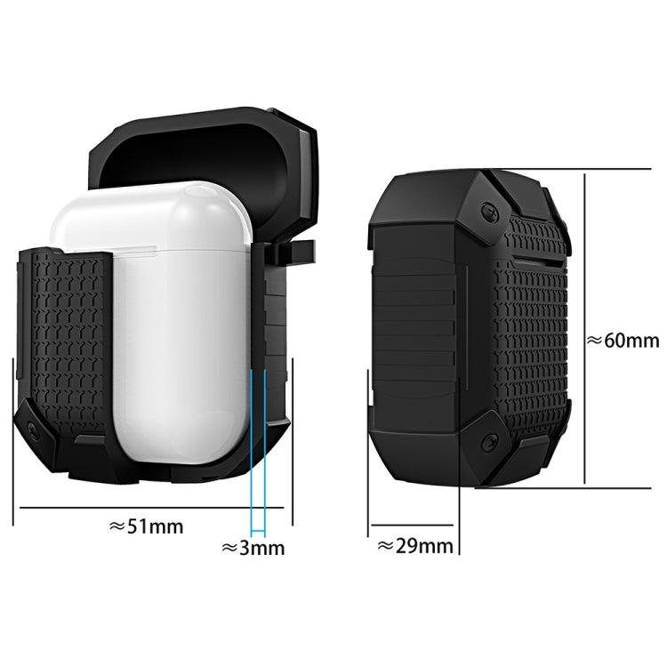 Wireless Earphones Shockproof Armor Silicone Protective Case for Apple AirPods 1 / 2, Wireless Version