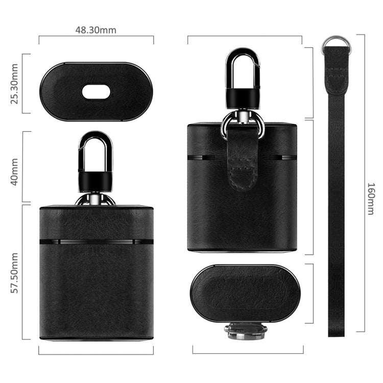 Wireless Earphones Shockproof Genuine Leather Protective Case for Apple AirPods 1 / 2