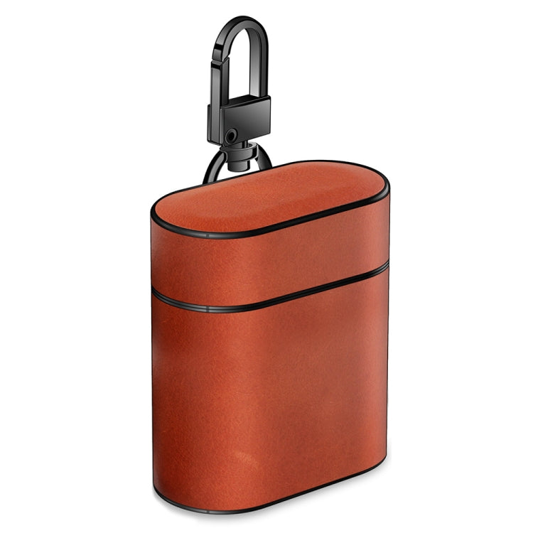 Wireless Earphones Shockproof Genuine Leather Protective Case for Apple AirPods 1 / 2
