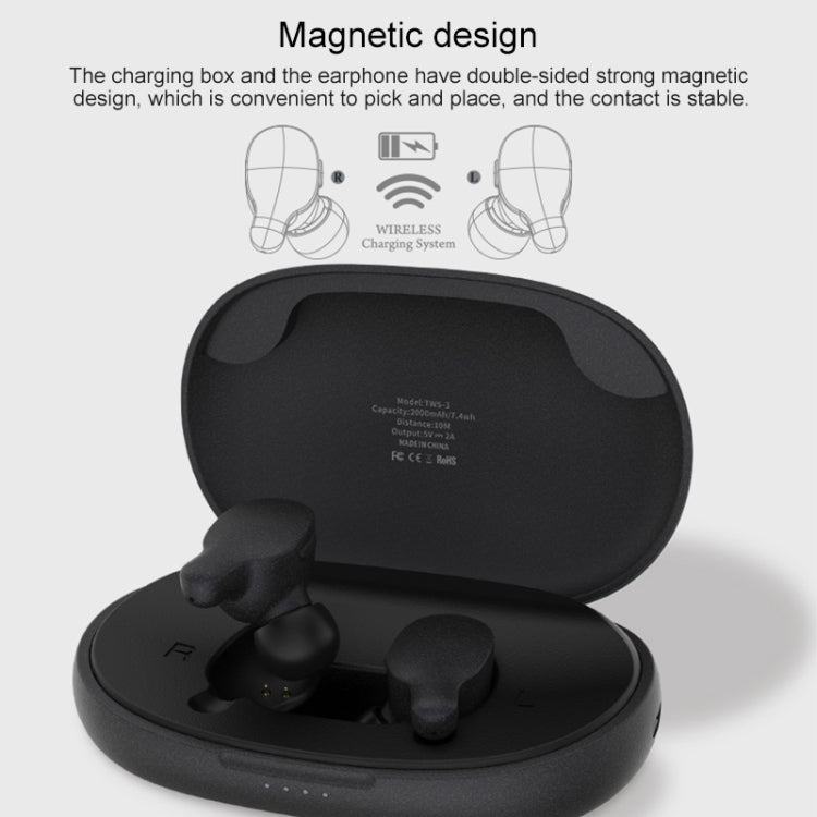 REMAX TWS-3 TWS Bluetooth 5.0 Stereo Magnetic Wireless Bluetooth Earphone with Magnetic Charging Storage Box
