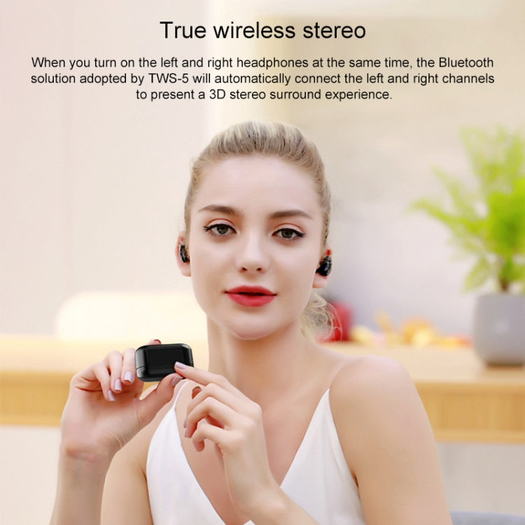 REMAX TWS-5 TWS Bluetooth 5.0 Smart Touch Wireless Bluetooth Earphone with Magnetic Charging Box, Support for Binaural Calls