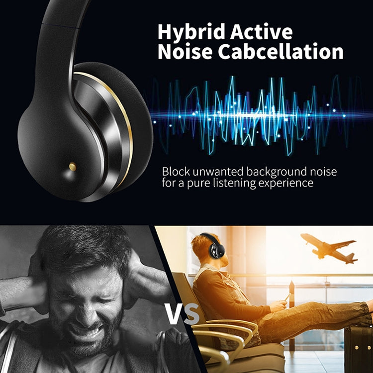 Noise Cancelling EL528 Foldable ANC Active Noise Cancelling Touch Bluetooth Headset, Supports Calling(Black)