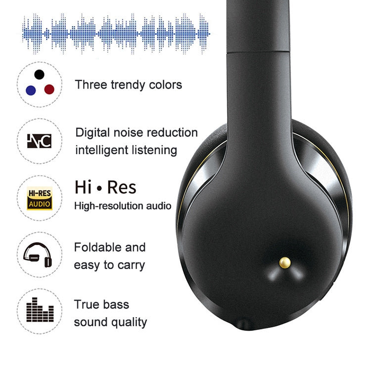 Noise Cancelling EL528 Foldable ANC Active Noise Cancelling Touch Bluetooth Headset, Supports Calling(Black)