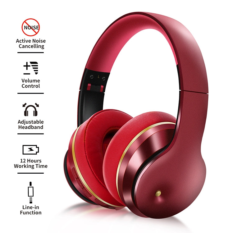 Noise Cancelling EL528 Foldable ANC Active Noise Cancelling Touch Bluetooth Headset, Supports Calling(Black)