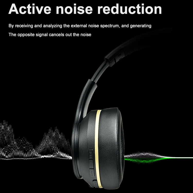 Noise Cancelling EL528 Foldable ANC Active Noise Cancelling Touch Bluetooth Headset, Supports Calling(Black)