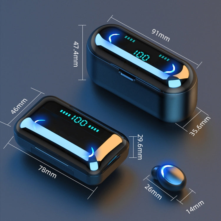 F9-5 Bluetooth 5.0 TWS Wireless Binaural Bluetooth Earphone with Charging Box & Support Call  & LED Digital Display
