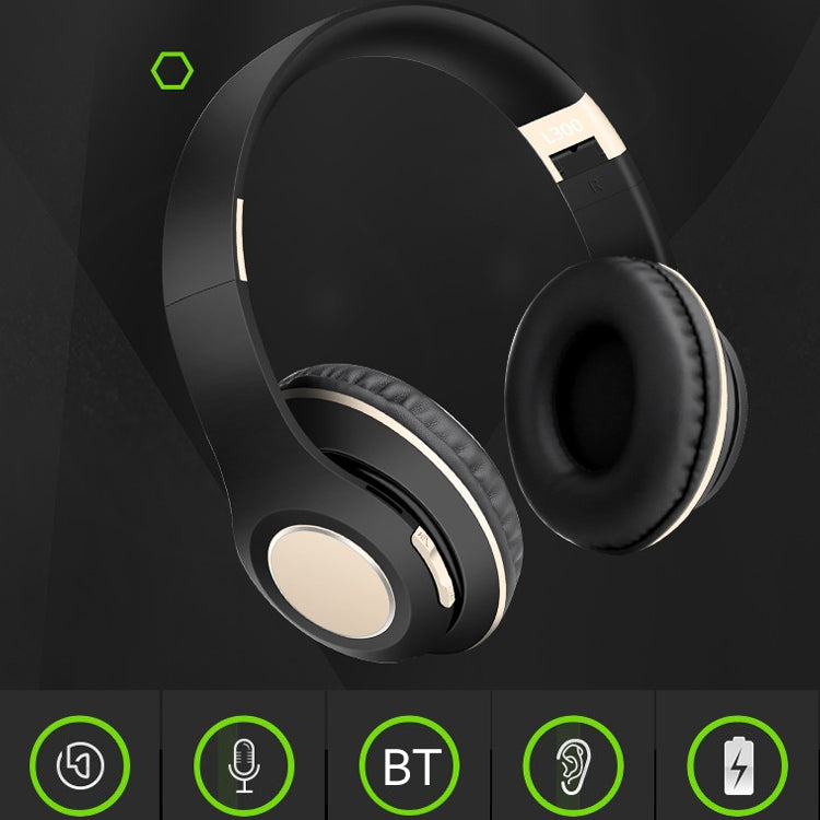 L300 Foldable Wireless Sports Stereo Bluetooth Headset, Supports HD Calling & TF Card & 3.5mm AUX