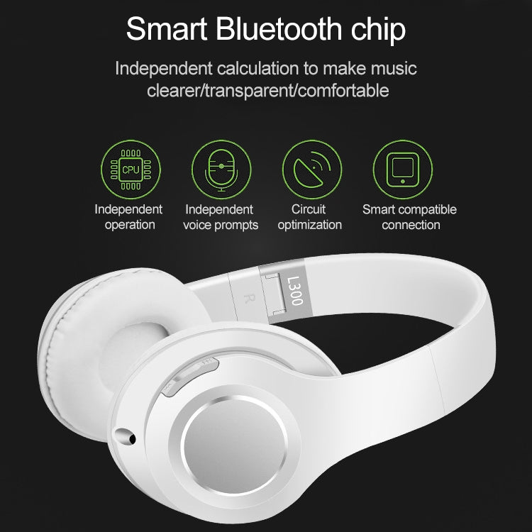 L300 Foldable Wireless Sports Stereo Bluetooth Headset, Supports HD Calling & TF Card & 3.5mm AUX