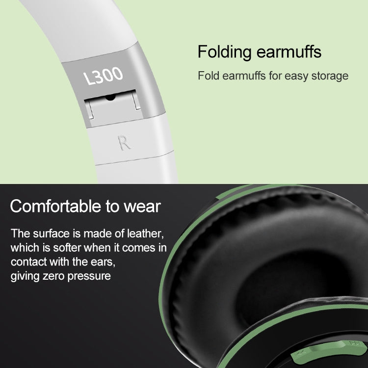 L300 Foldable Wireless Sports Stereo Bluetooth Headset, Supports HD Calling & TF Card & 3.5mm AUX