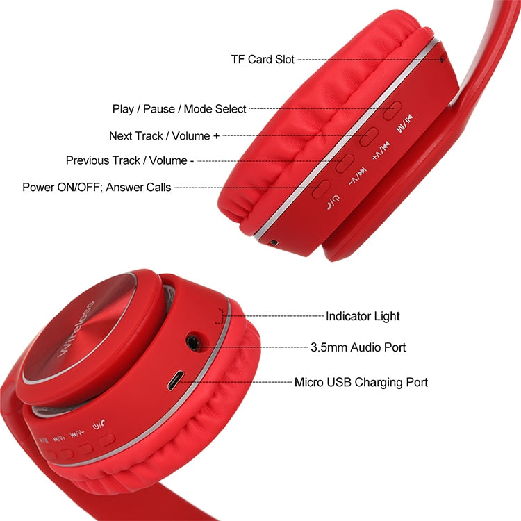 L350 Foldable Wireless Sports Stereo Bluetooth Headset, Supports IOS Power Display & HD Calling & FM & TF Card & 3.5mm AUX