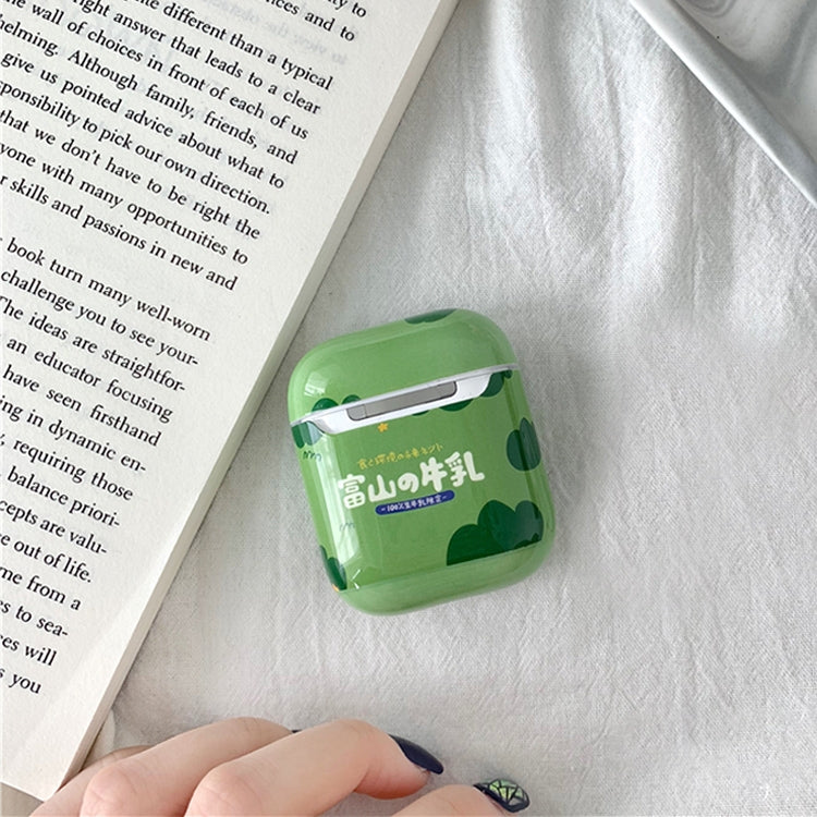 Wireless Earphones Shockproof Green Matcha Characters Silicone Protective Case for Apple AirPods 1/2