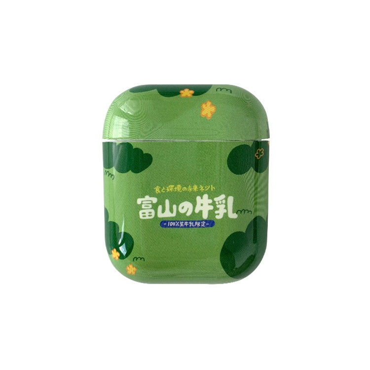 Wireless Earphones Shockproof Green Matcha Characters Silicone Protective Case for Apple AirPods 1/2