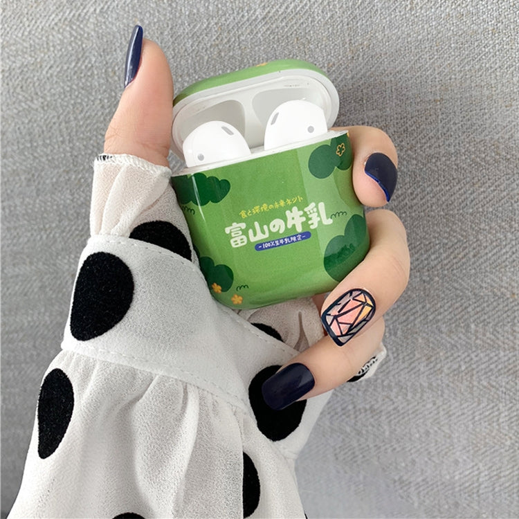 Wireless Earphones Shockproof Green Matcha Characters Silicone Protective Case for Apple AirPods 1/2