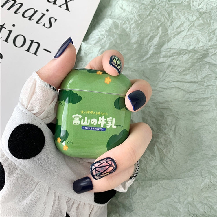 Wireless Earphones Shockproof Green Matcha Characters Silicone Protective Case for Apple AirPods 1/2